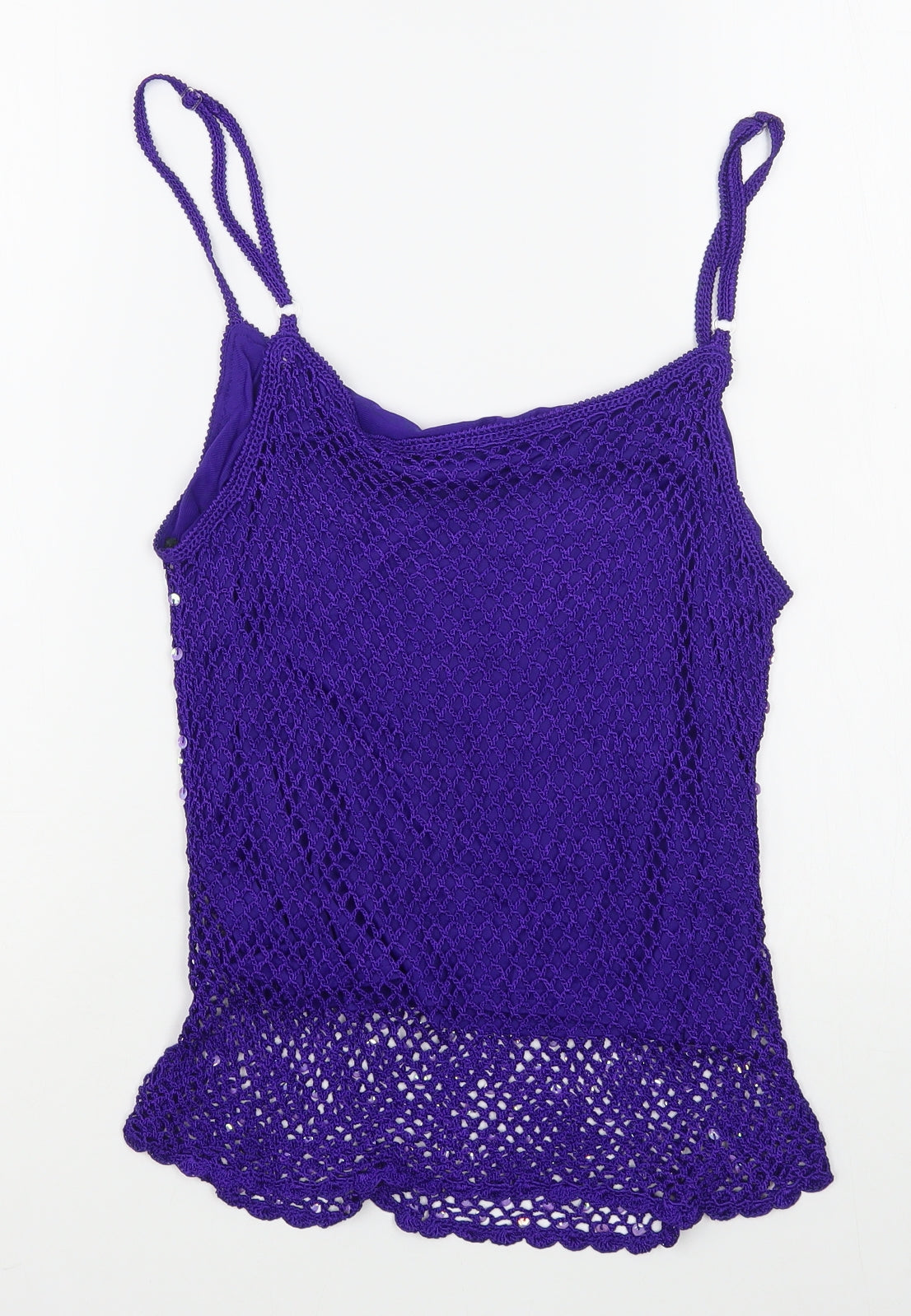 Dorothy Perkins Womens Purple  Viscose Camisole T-Shirt Size 16 Square Neck