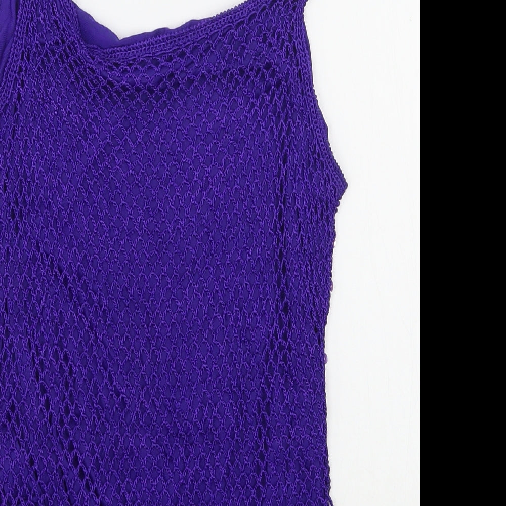 Dorothy Perkins Womens Purple  Viscose Camisole T-Shirt Size 16 Square Neck