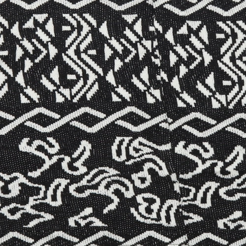 Topshop Womens Black Scoop Neck Geometric Acrylic Pullover Jumper Size 6