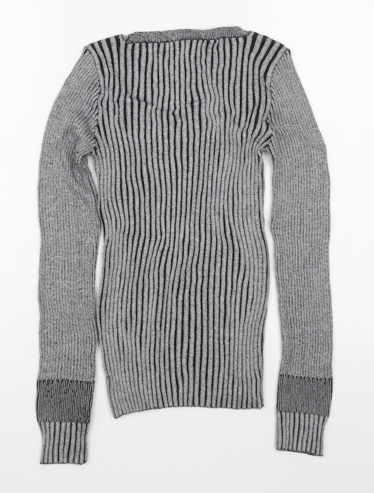 Topshop Womens Grey Scoop Neck  Viscose Pullover Jumper Size S