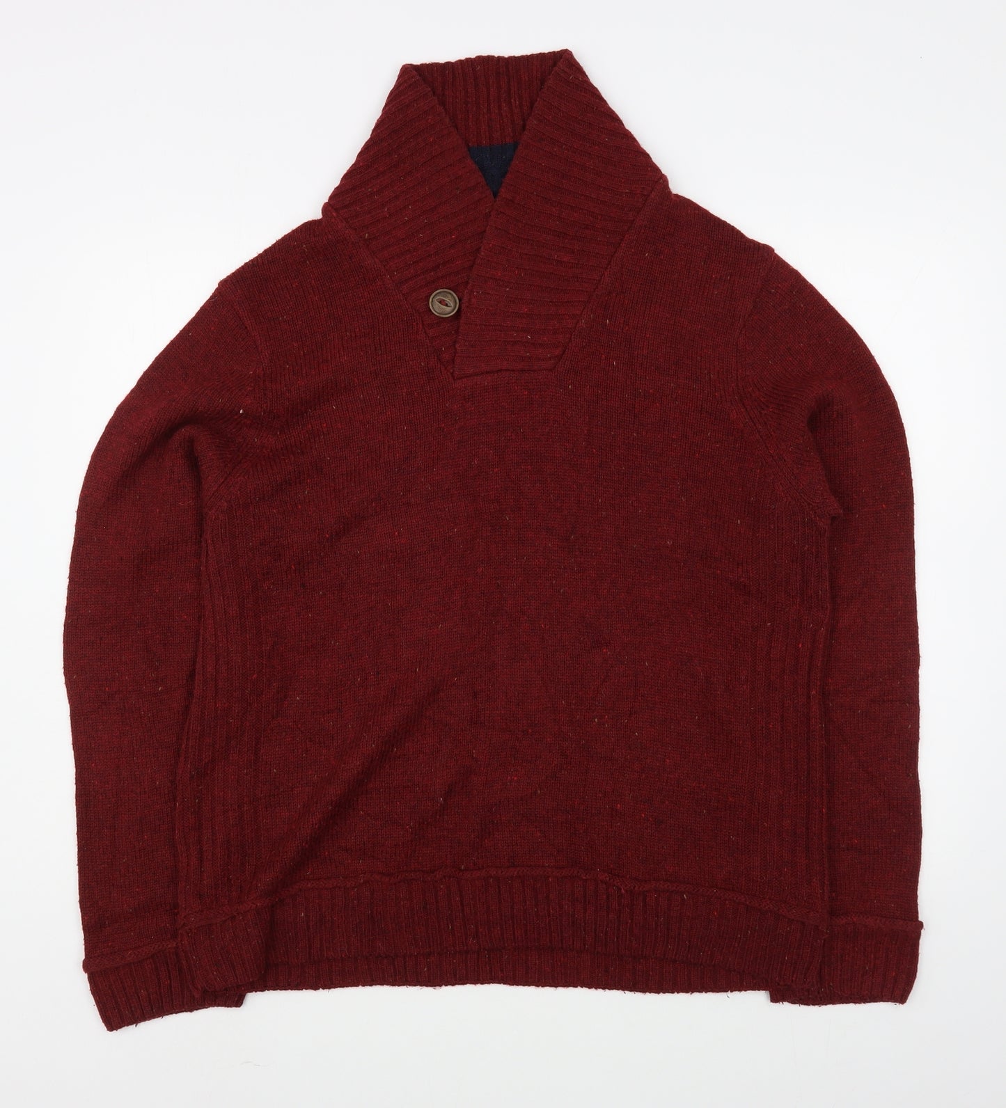 Dunnes Stores Mens Red High Neck  Acrylic Pullover Jumper Size L