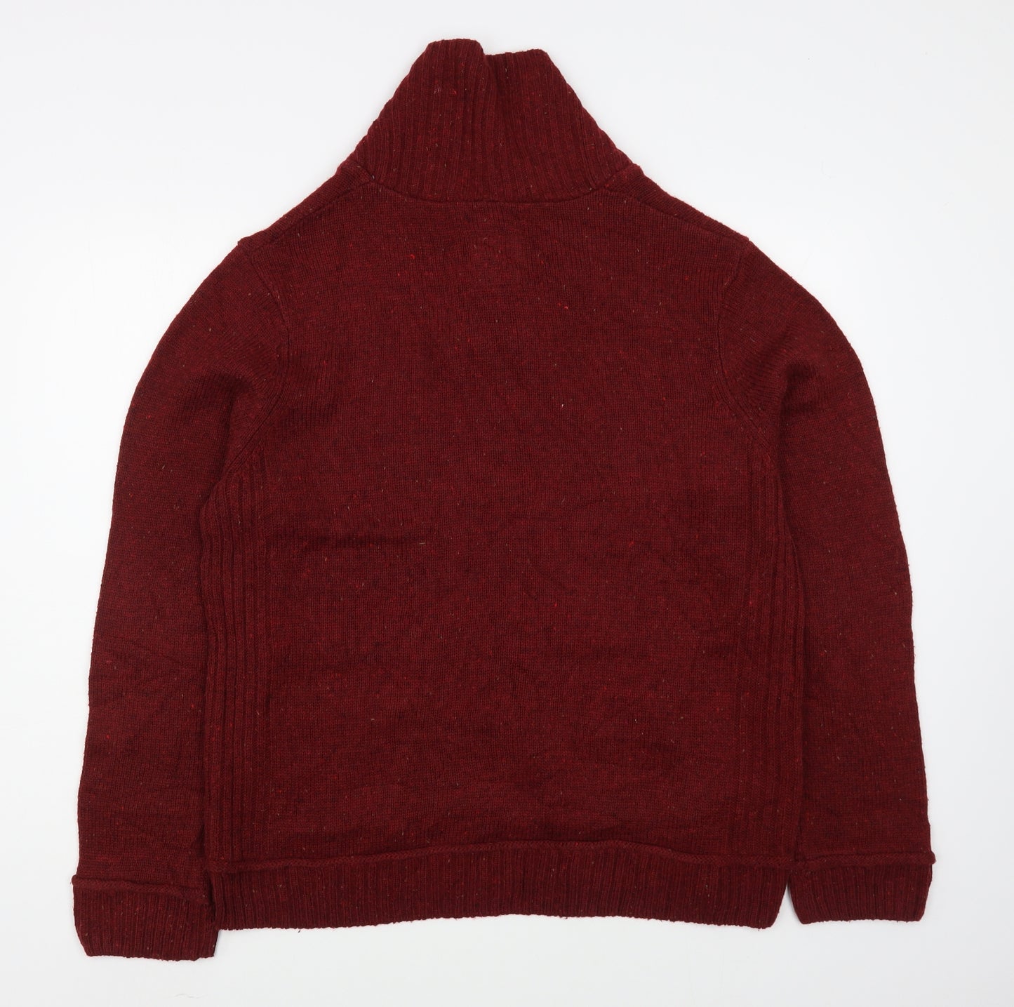 Dunnes Stores Mens Red High Neck  Acrylic Pullover Jumper Size L