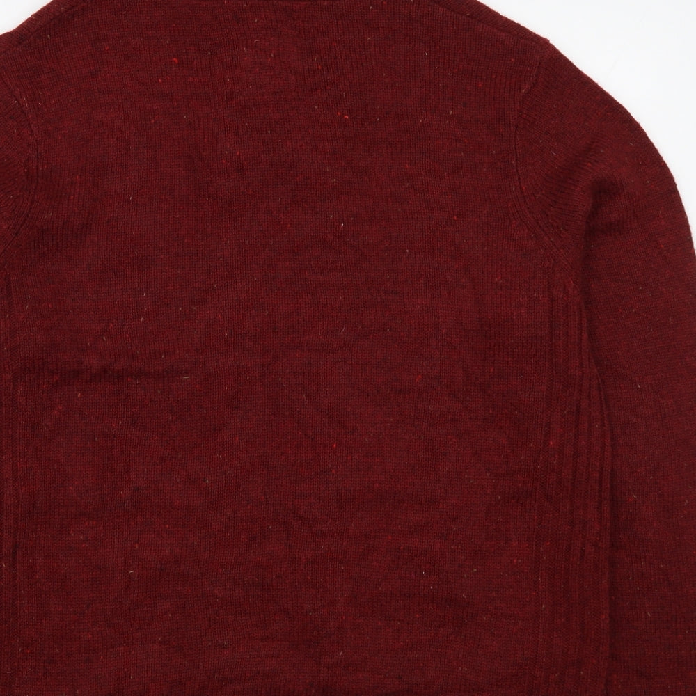 Dunnes Stores Mens Red High Neck  Acrylic Pullover Jumper Size L