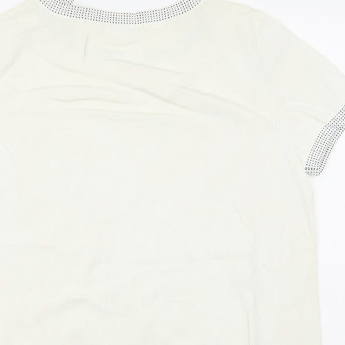 Bekertex  Womens White Boat Neck  Viscose Pullover Jumper Size 20
