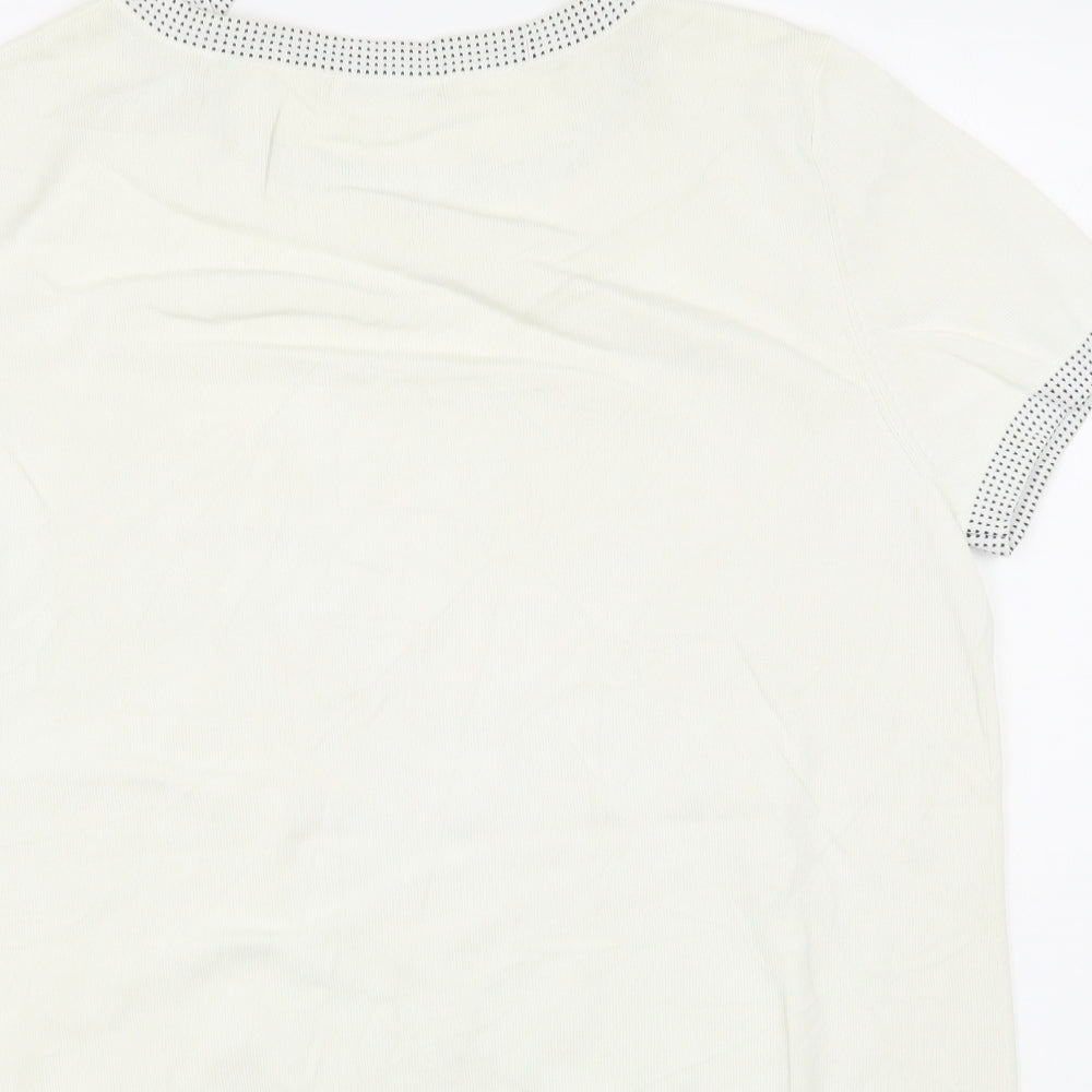 Bekertex  Womens White Boat Neck  Viscose Pullover Jumper Size 20