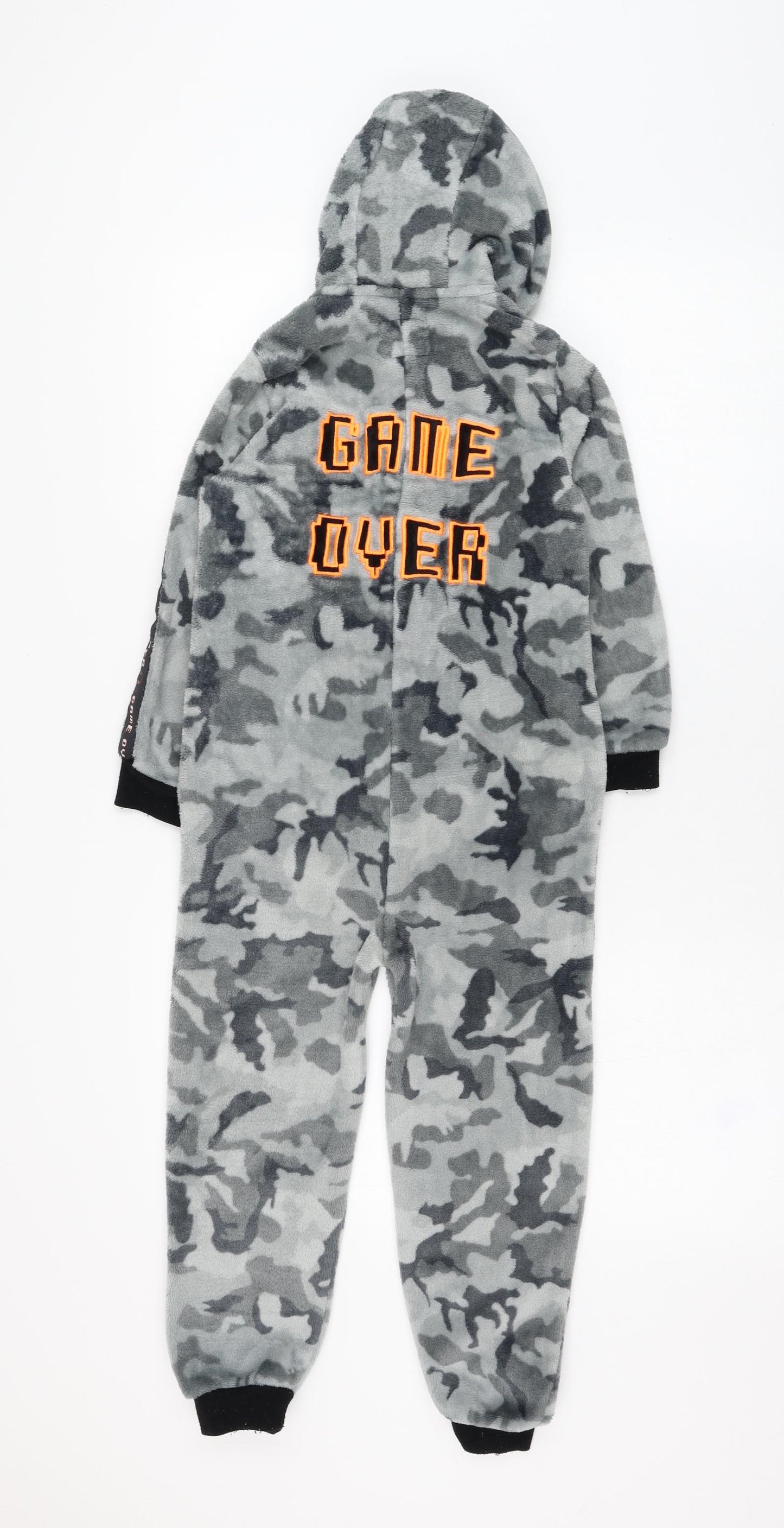 Primark Boys Grey Camouflage Polyester  One Piece Size 6-7 Years  Zip