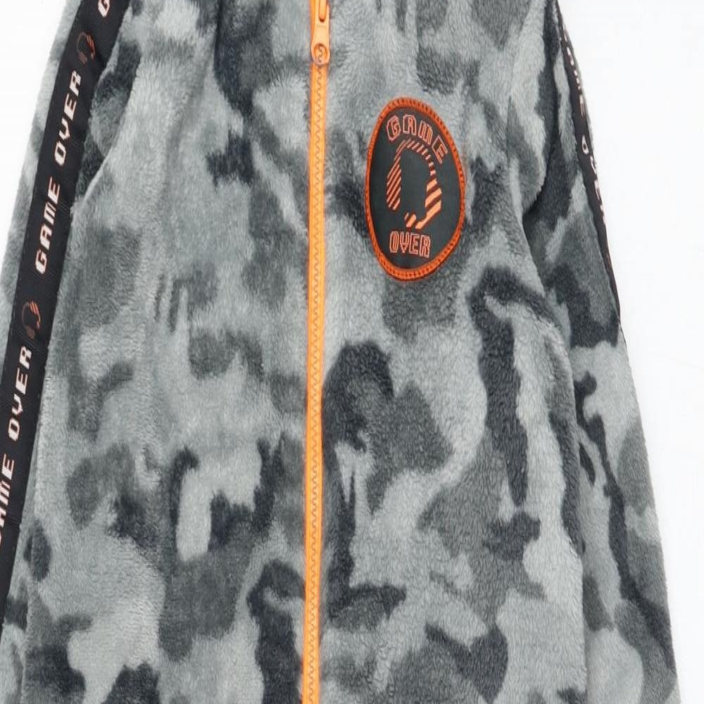 Primark Boys Grey Camouflage Polyester  One Piece Size 6-7 Years  Zip