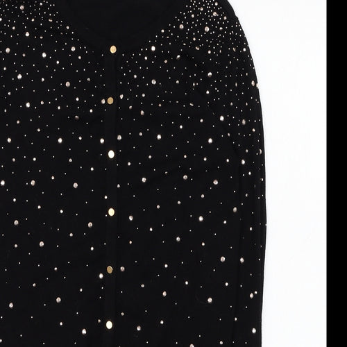 Atmosphere Womens Black Round Neck  Viscose Cardigan Jumper Size 6