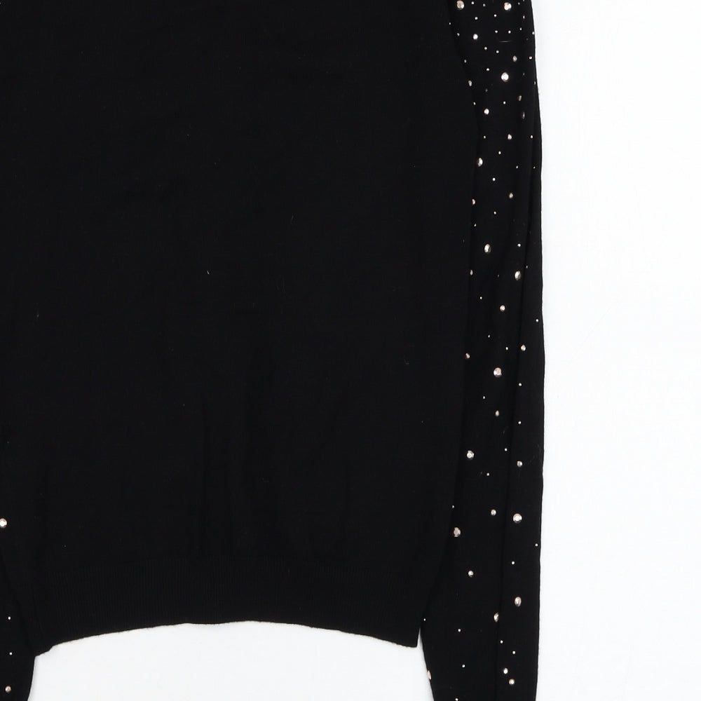 Atmosphere Womens Black Round Neck  Viscose Cardigan Jumper Size 6