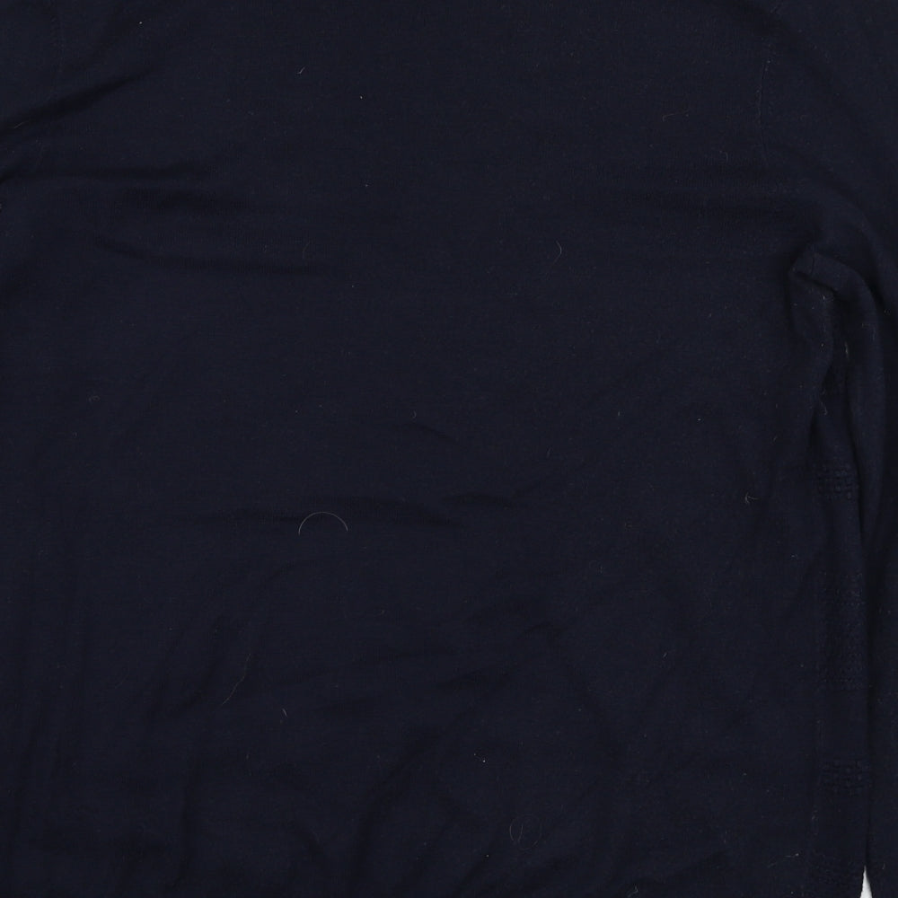 Warehouse Womens Blue Round Neck  Viscose Pullover Jumper Size 14