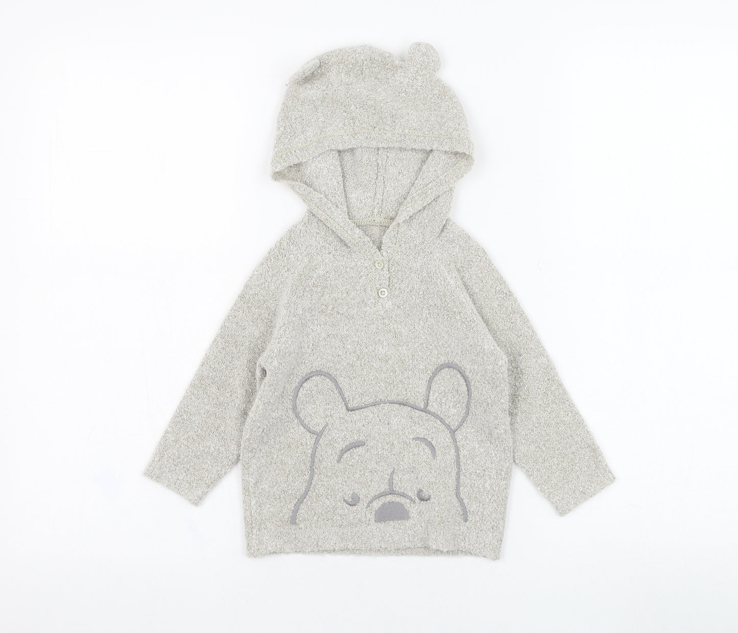 George Boys Grey  Acrylic Pullover Jumper Size 9-12 Months  Pullover - Winnie The Pooh