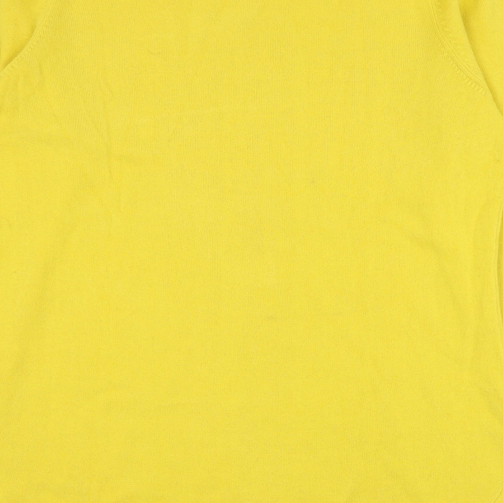 Vida Vi Womens Yellow Round Neck  Acrylic Pullover Jumper Size L
