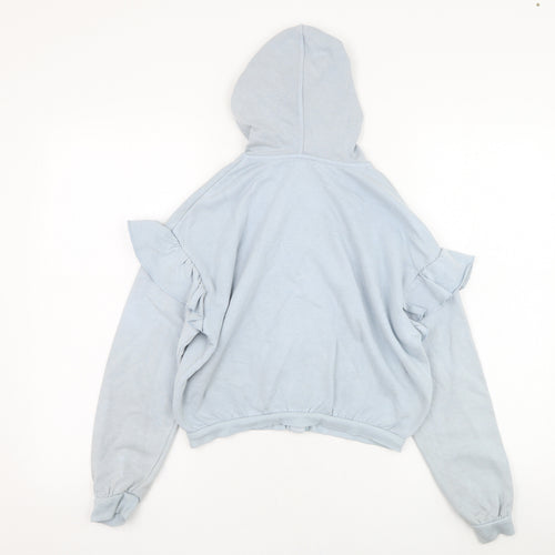 River Island Girls Blue  Cotton Full Zip Hoodie Size 9-10 Years  Zip - RI