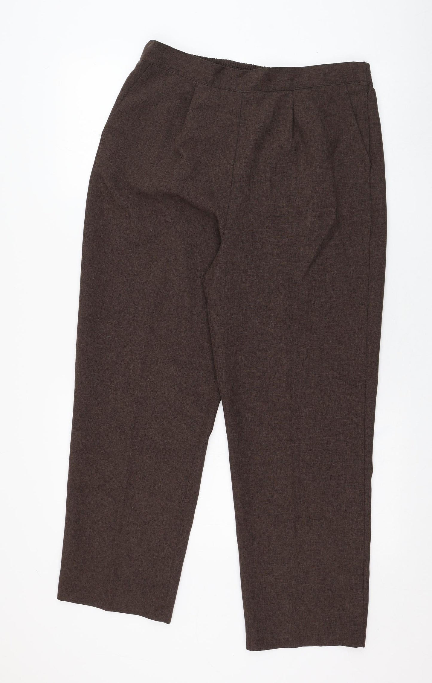 Bonmarché Womens Brown  Polyester Trousers  Size 14 L27 in Regular