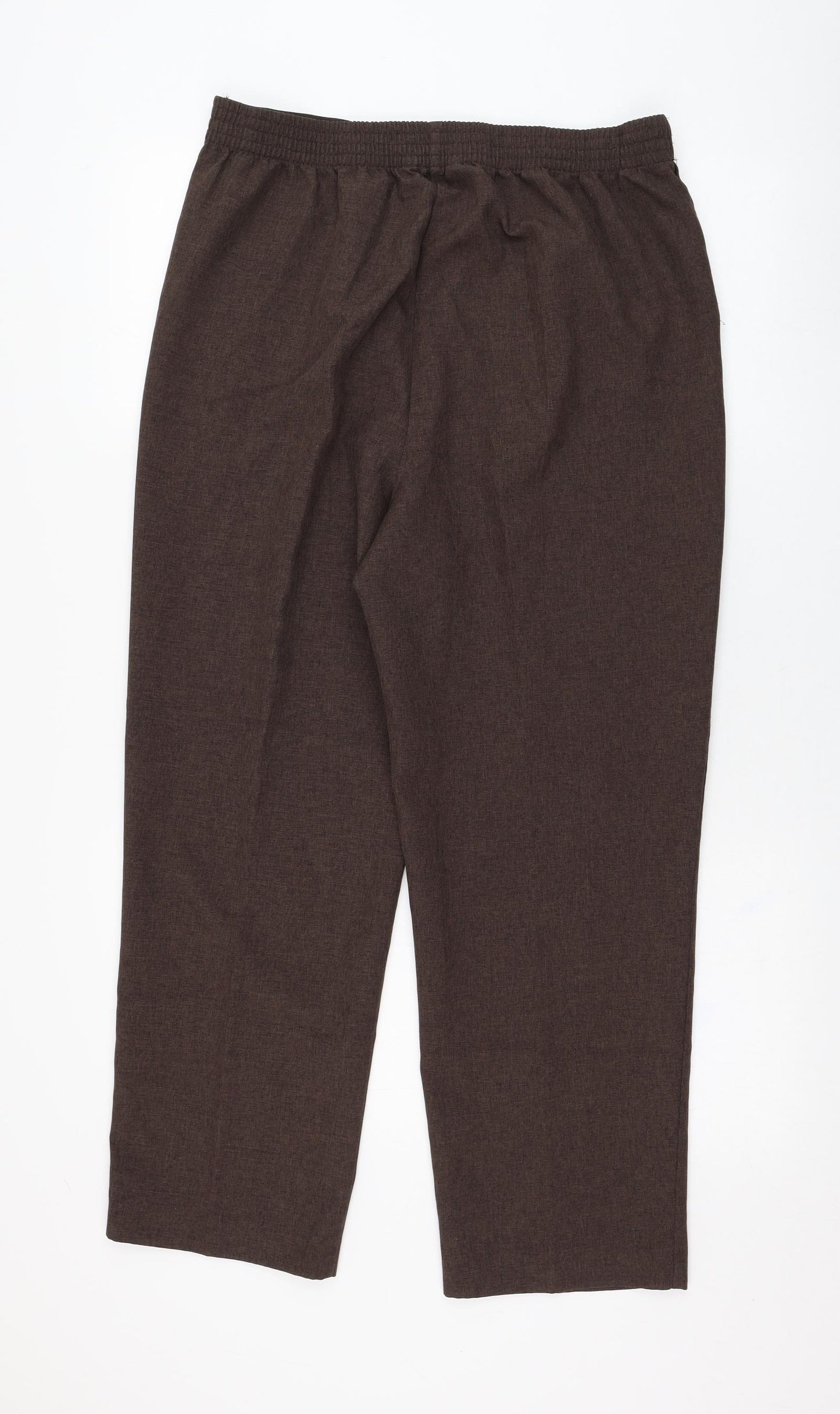 Bonmarché Womens Brown  Polyester Trousers  Size 14 L27 in Regular
