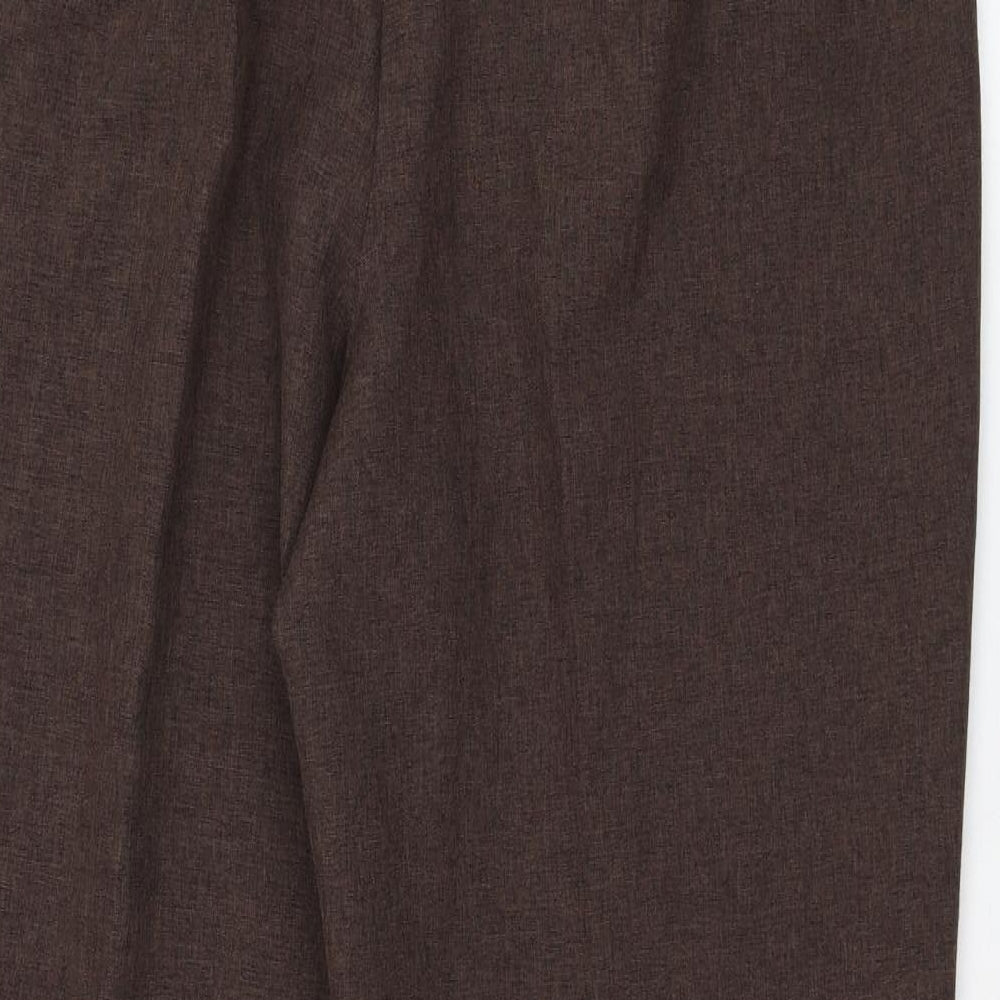 Bonmarché Womens Brown  Polyester Trousers  Size 14 L27 in Regular