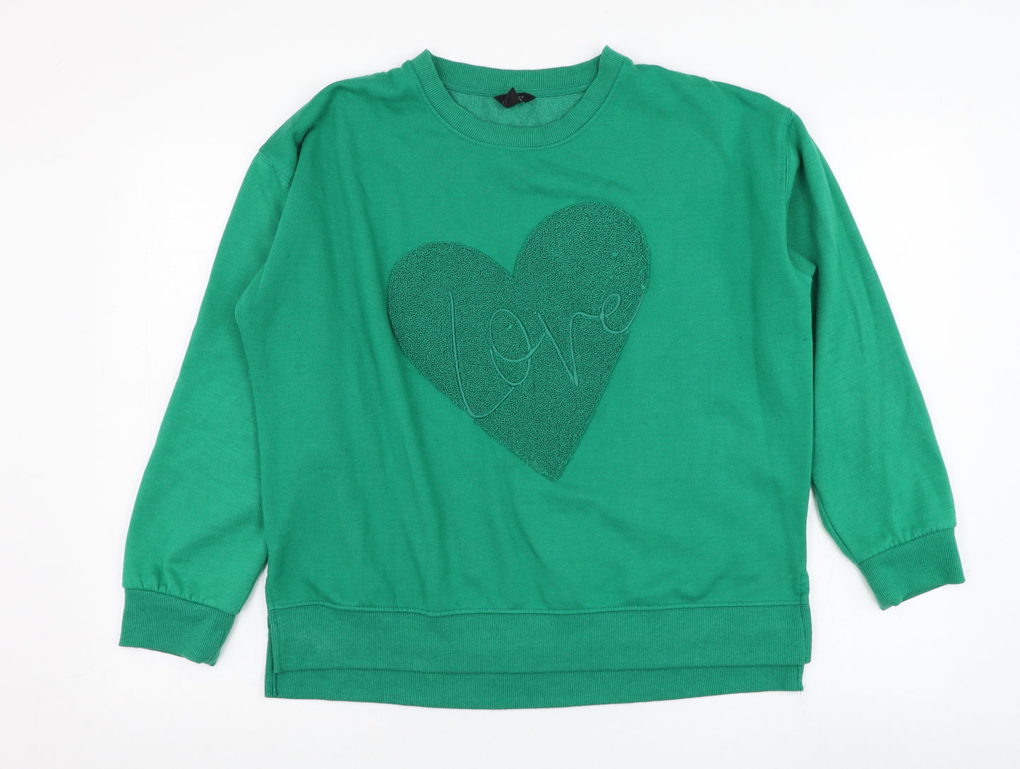 M&Co Womens Green  Polyester Pullover Sweatshirt Size 14  Pullover - Love