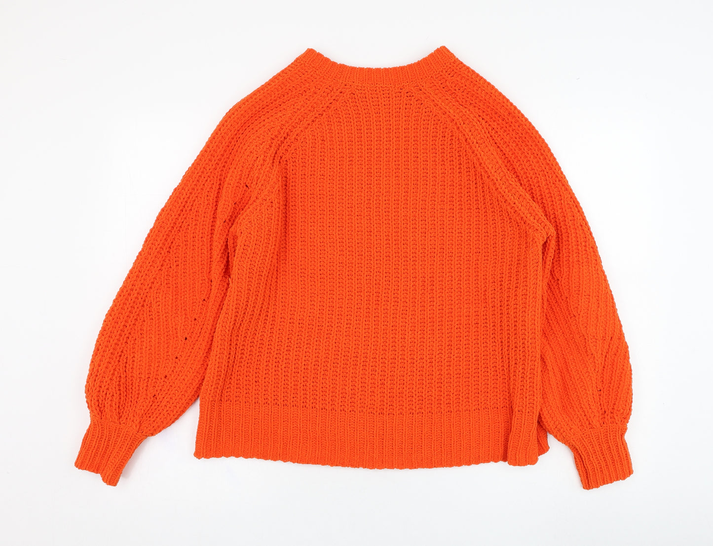 F&F Womens Orange Round Neck  Polyester Pullover Jumper Size 10
