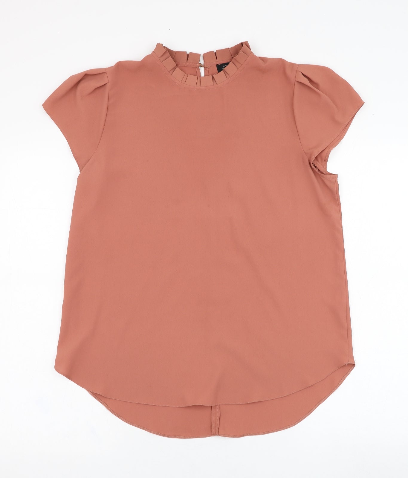 River Island Womens Brown  Polyester Basic Blouse Size 12 Round Neck