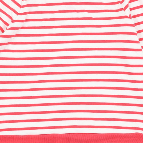 George Girls White Striped Cotton Pullover Sweatshirt Size 11-12 Years  Pullover - Flower