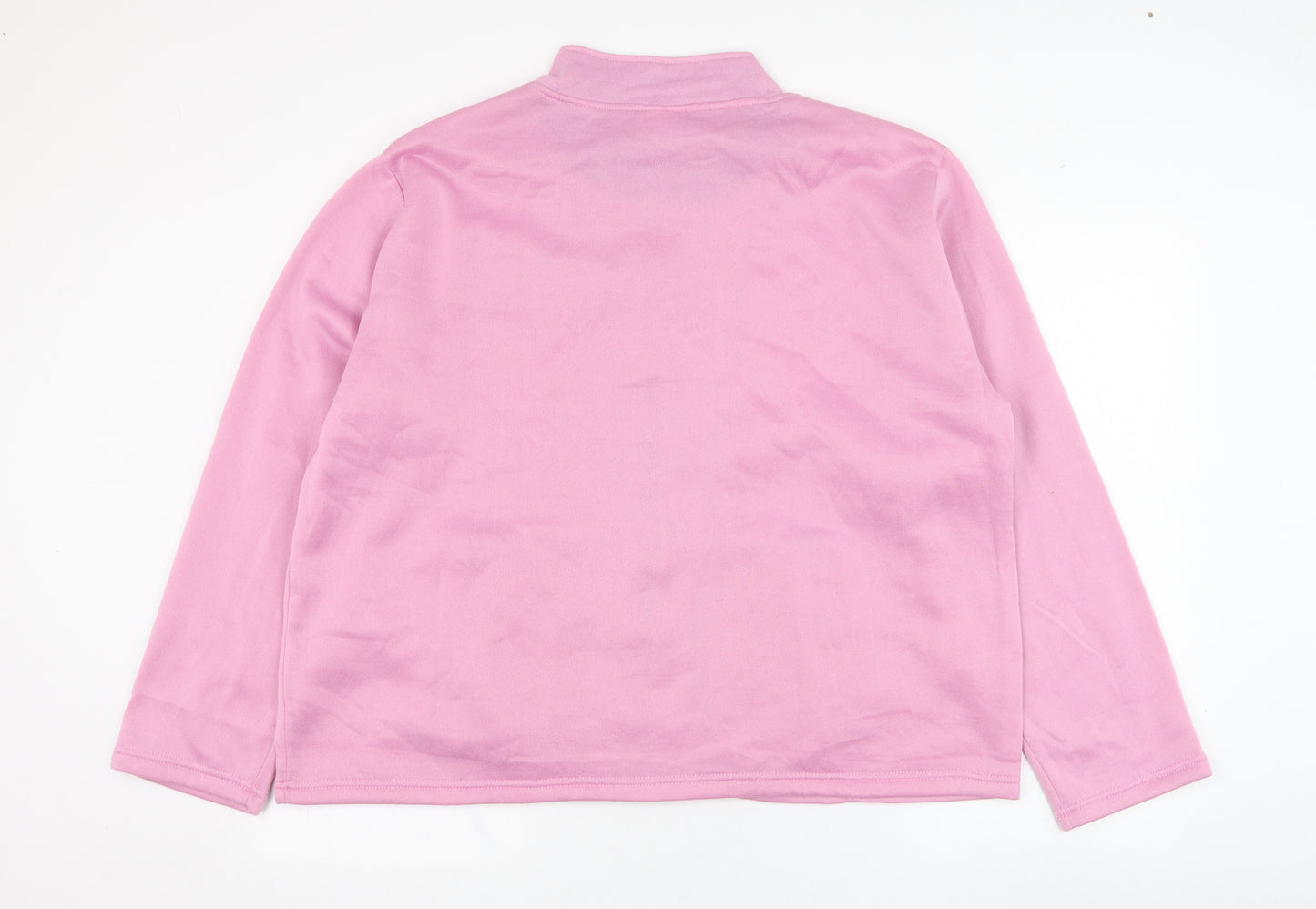 Anne De Lancay Womens Pink  Polyester Full Zip Sweatshirt Size 22  Zip - Flower