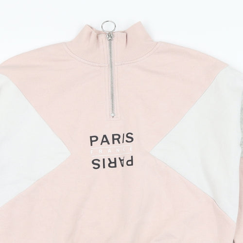 H&M Girls Pink  Cotton Pullover Sweatshirt Size 10-11 Years  Pullover - Paris