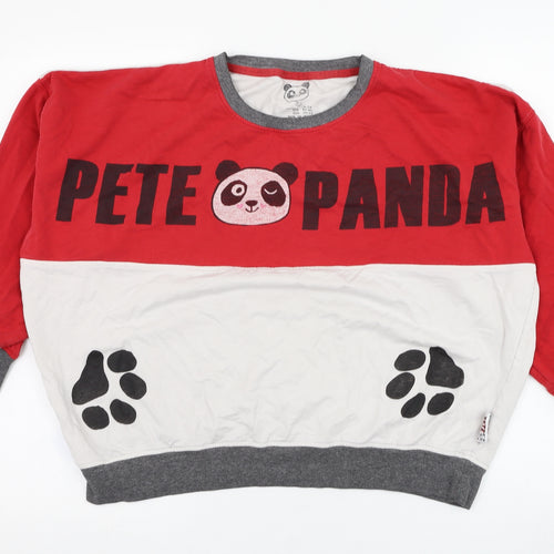 Primark Womens Red  Cotton Pullover Sweatshirt Size 14  Pullover - Panda