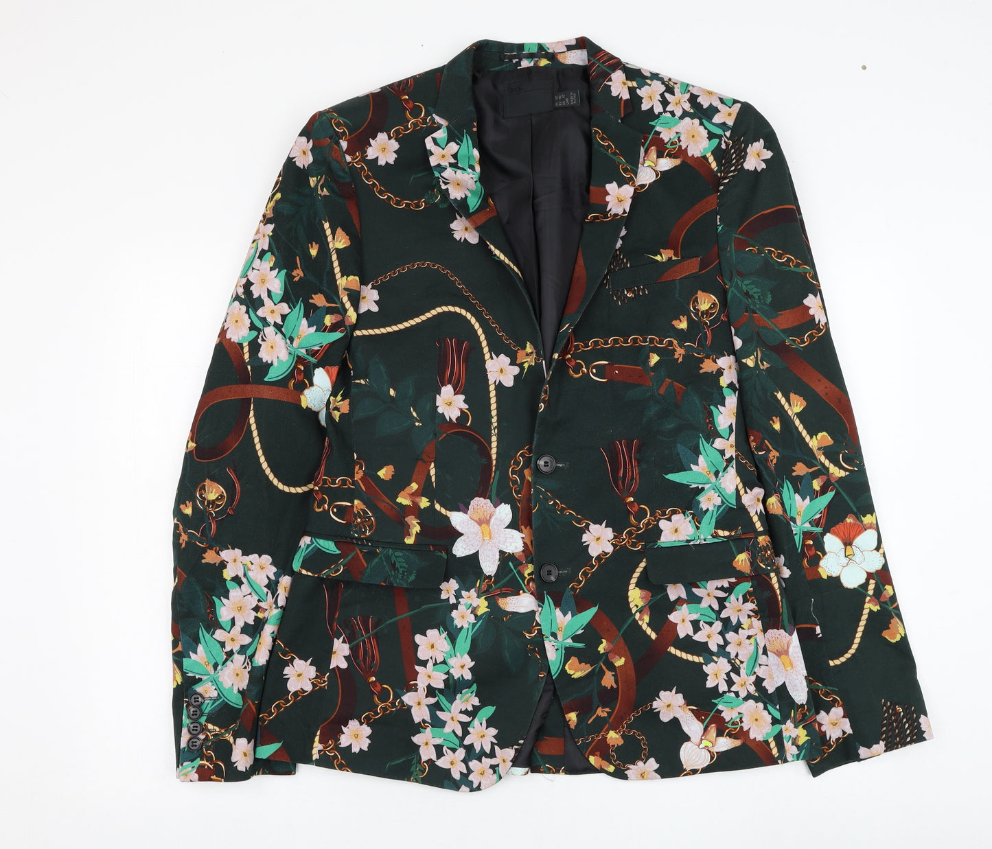 ASOS Mens Green Floral  Jacket Blazer Size 42  Button