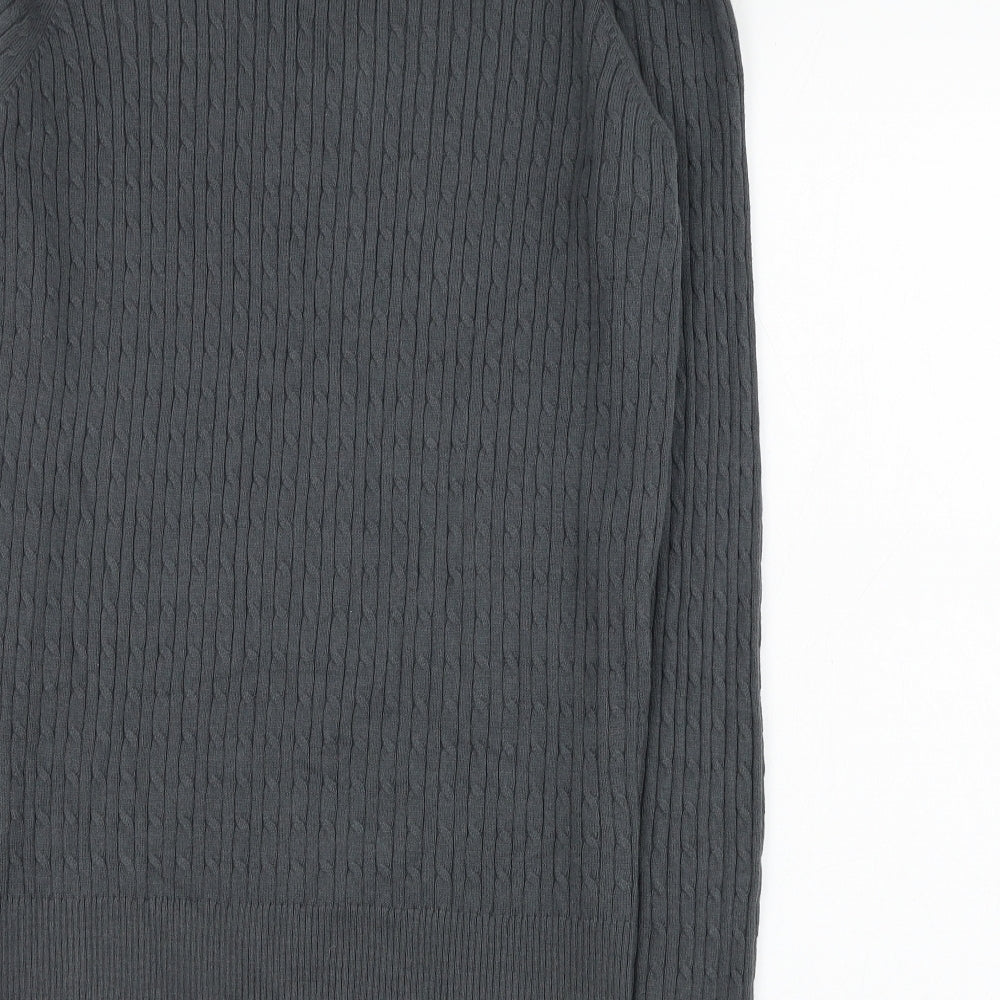 Crew Clothing Womens Grey V-Neck  Cotton Pullover Jumper Size 16