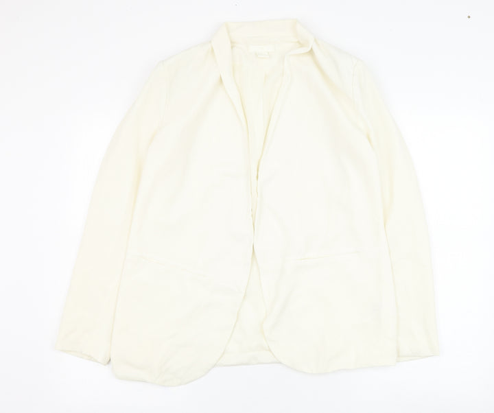 H&M Womens Ivory Jacket Blazer Size 10