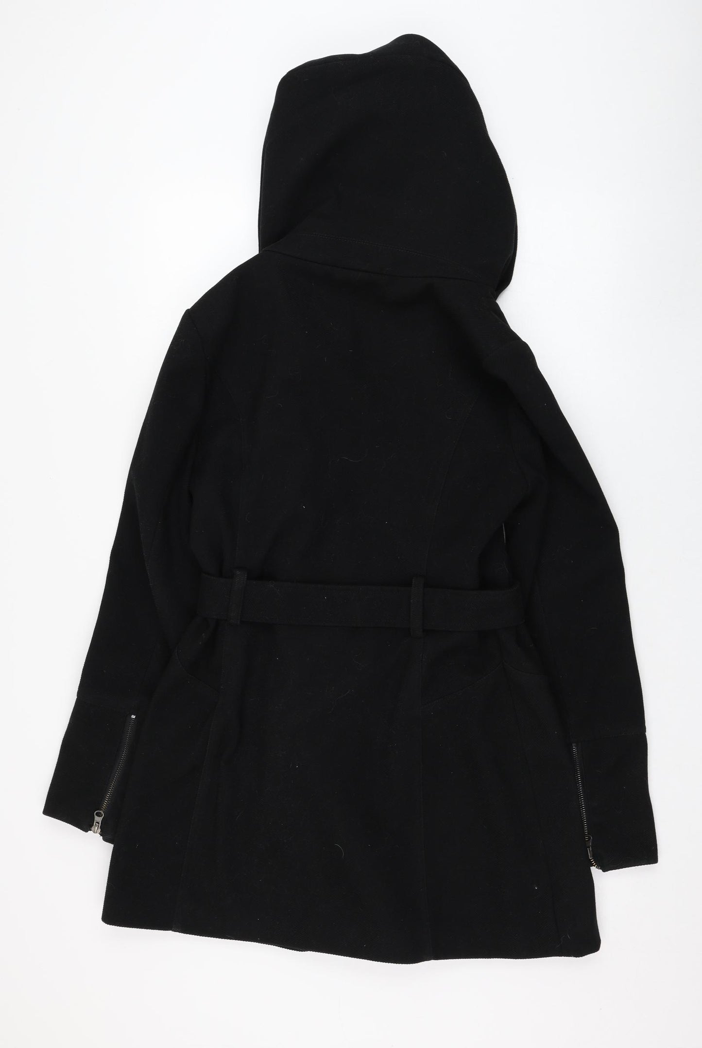 New Look Womens Black   Overcoat Coat Size 12  Zip