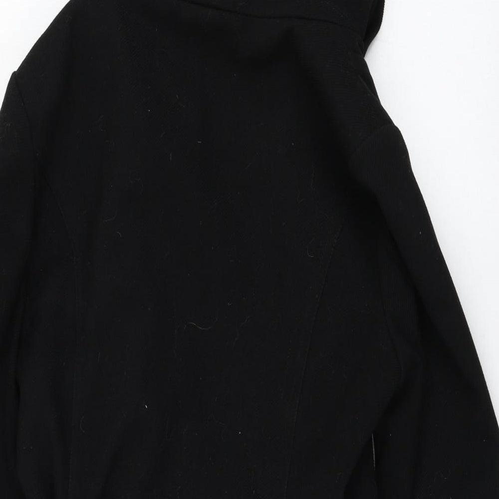 New Look Womens Black   Overcoat Coat Size 12  Zip