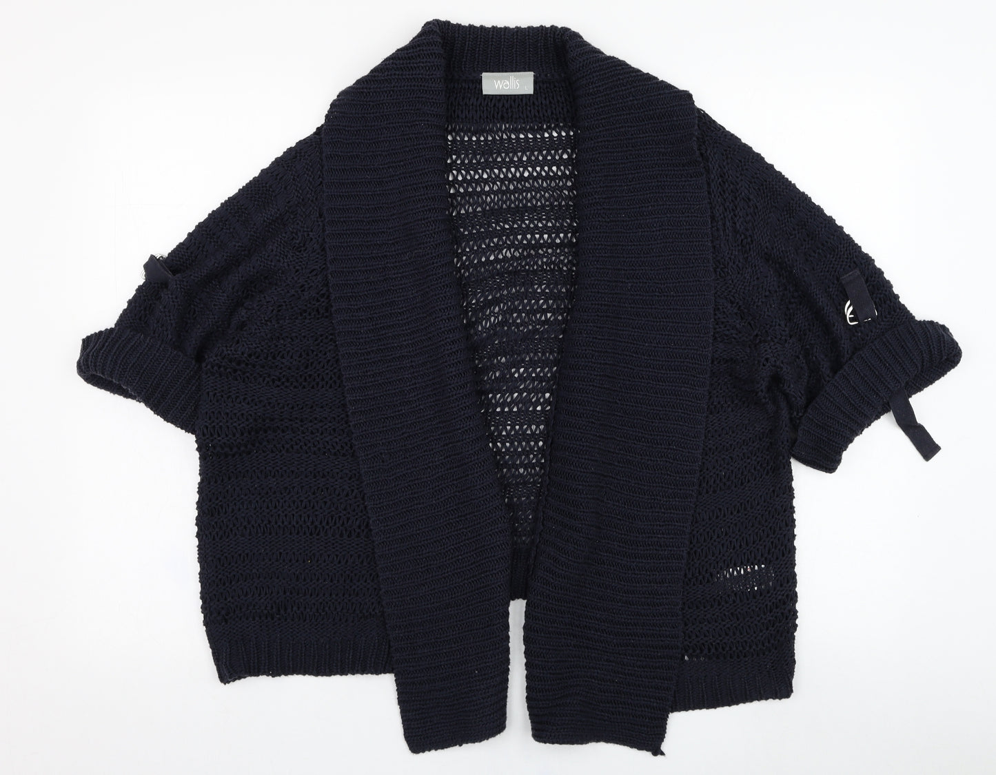 Wallis Womens Blue Round Neck  Acrylic Cardigan Jumper Size 18