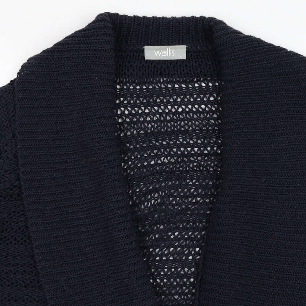 Wallis Womens Blue Round Neck  Acrylic Cardigan Jumper Size 18