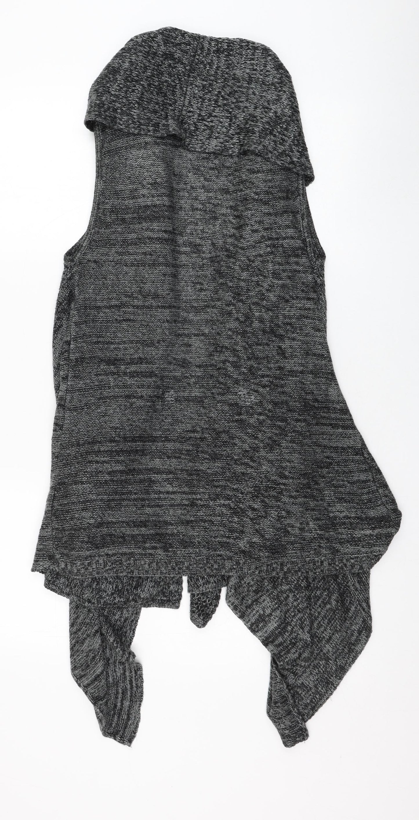 Crafted Womens Grey Round Neck  Acrylic Cardigan Jumper Size 12
