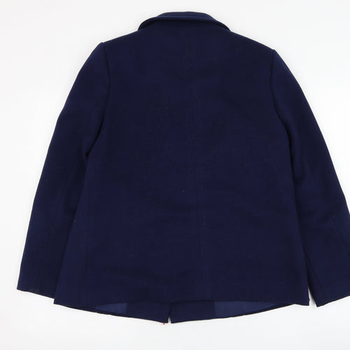 BM Womens Blue   Overcoat Coat Size 12  Button