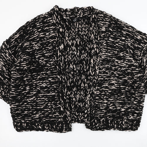 H&M Womens Black Square Neck  Polyester Cardigan Jumper Size M