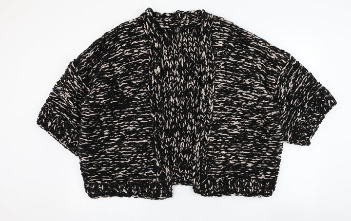 H&M Womens Black Square Neck Polyester Cardigan Jumper Size M