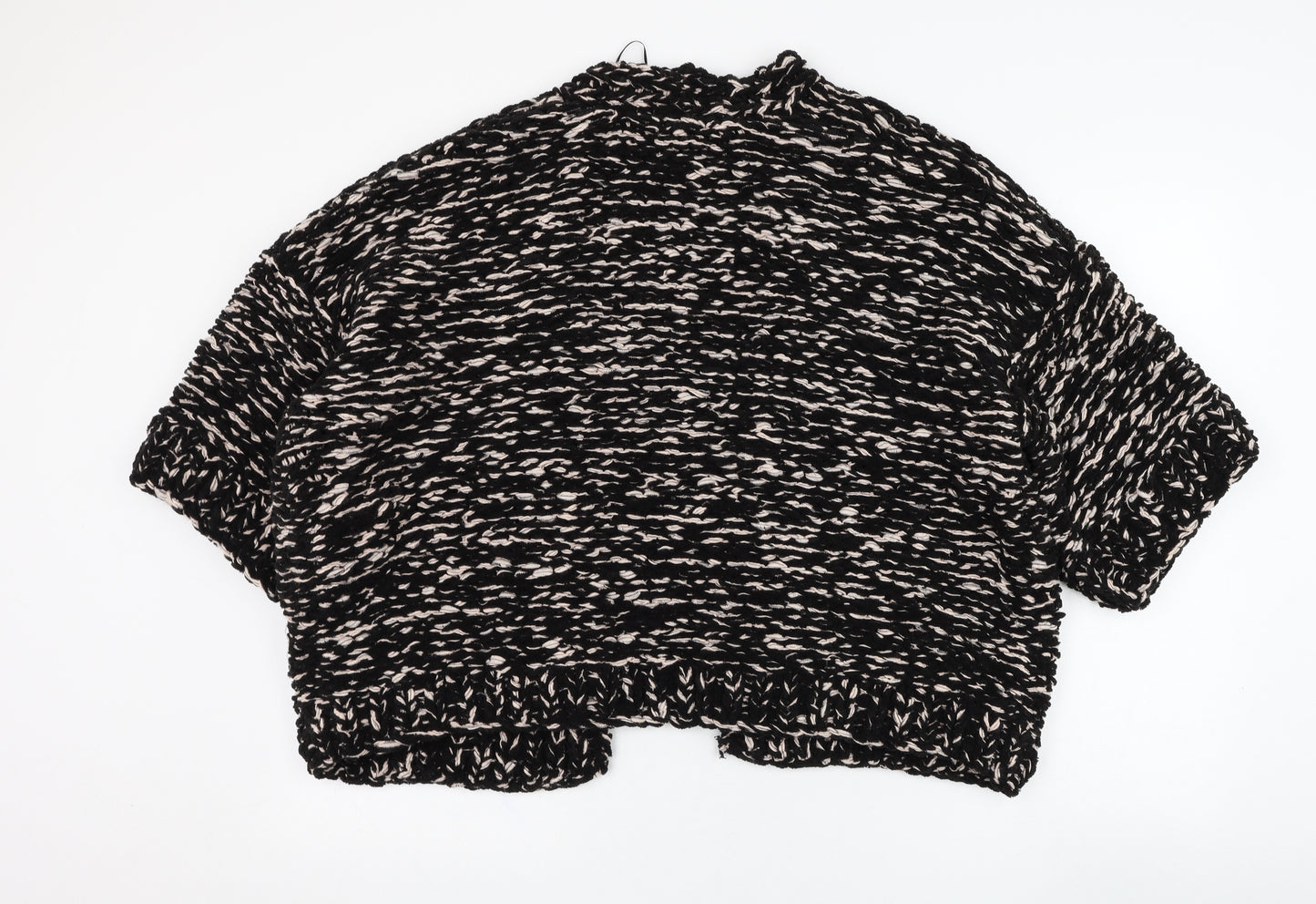 H&M Womens Black Square Neck  Polyester Cardigan Jumper Size M