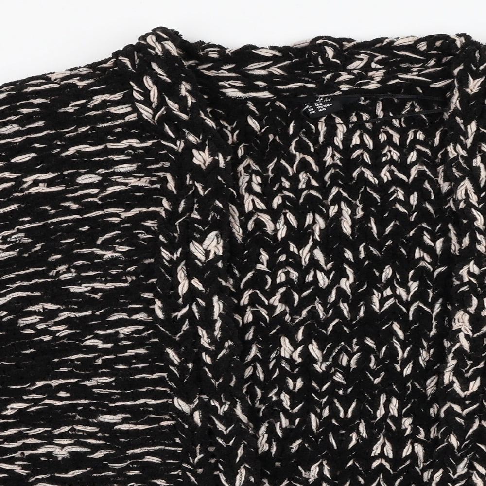 H&M Womens Black Square Neck  Polyester Cardigan Jumper Size M