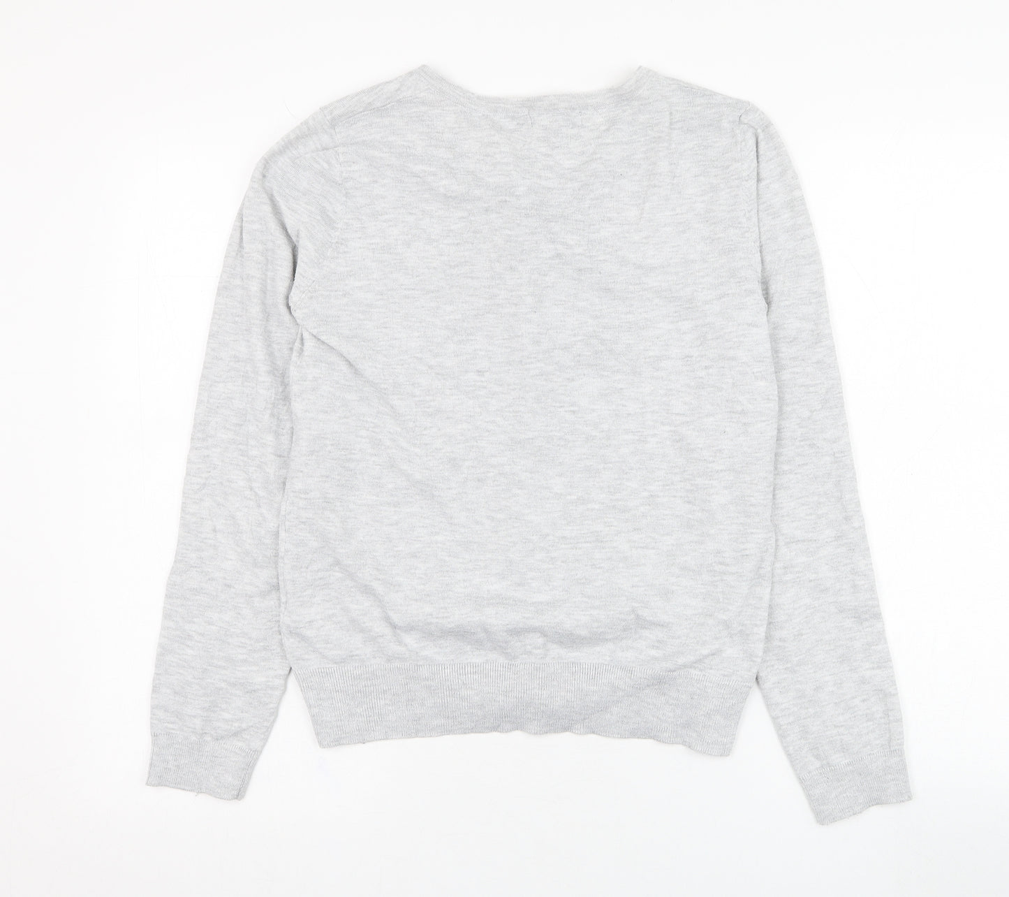 New Look Womens Grey Round Neck  Polyester Cardigan Jumper Size 12