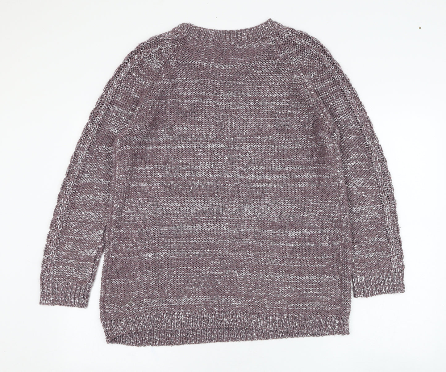Marks and Spencer Womens Purple Round Neck  Acrylic Pullover Jumper Size 16