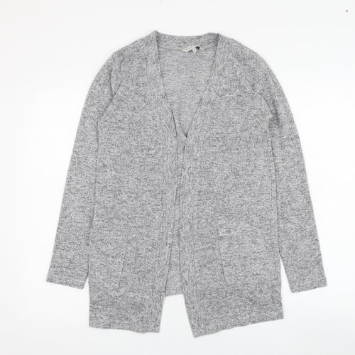 Nutmeg Womens Grey Square Neck  Polyester Cardigan Jumper Size 10