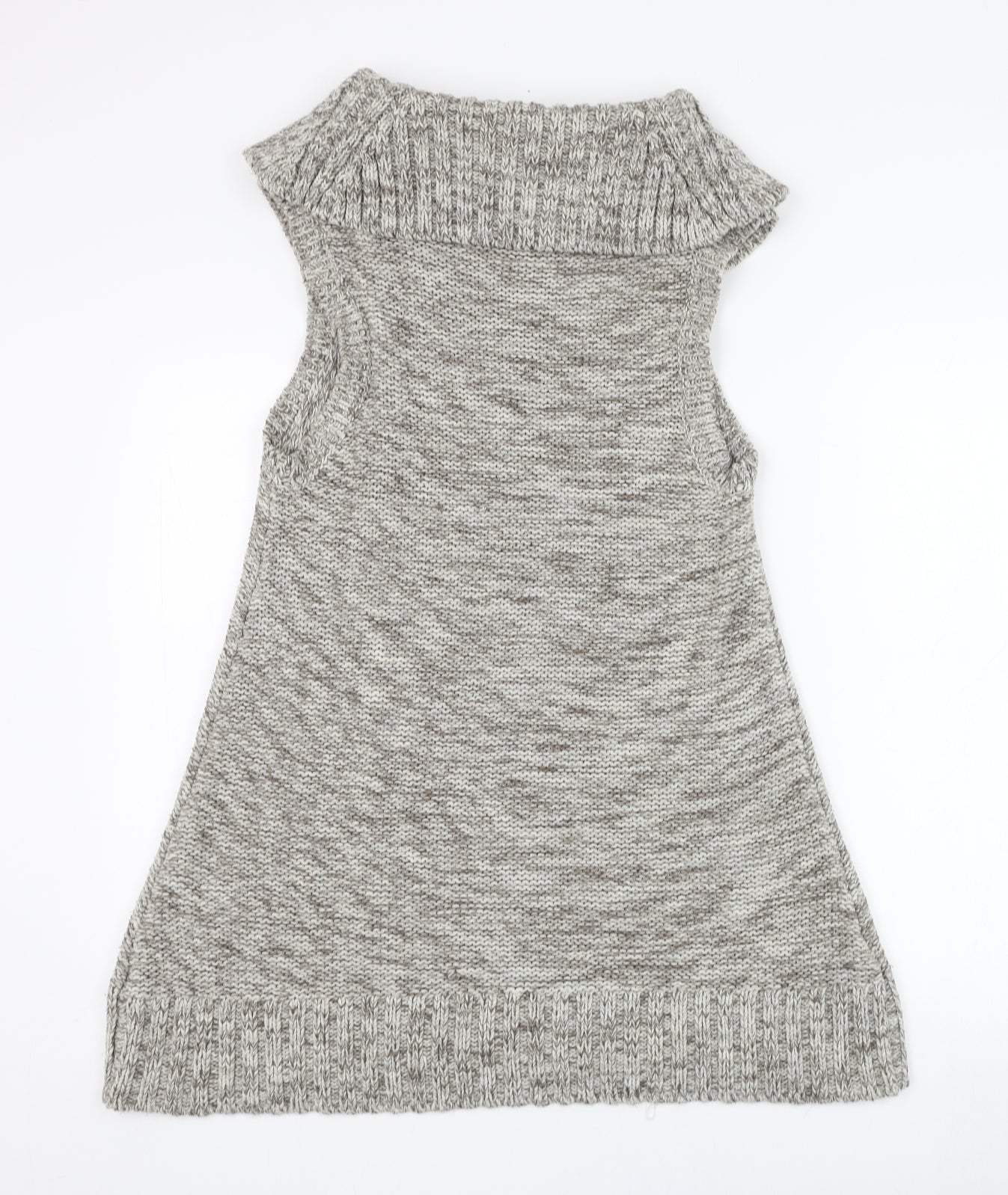 Peacocks Womens Grey  Acrylic Jumper Dress  Size 14  Roll Neck Pullover
