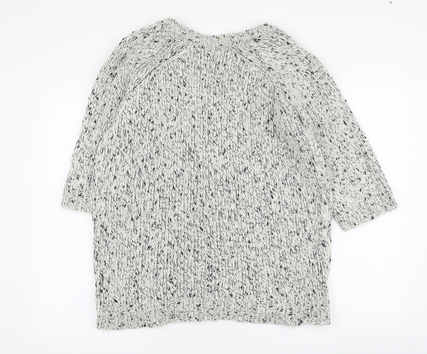 H&M Womens Ivory Round Neck  Acrylic Pullover Jumper Size M