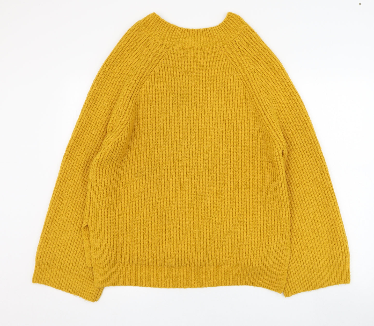 Primark Womens Yellow Round Neck  Acrylic Pullover Jumper Size 14