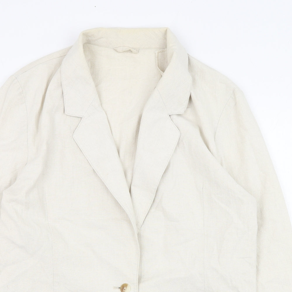 Marks and Spencer Womens Ivory   Jacket Blazer Size 14  Button