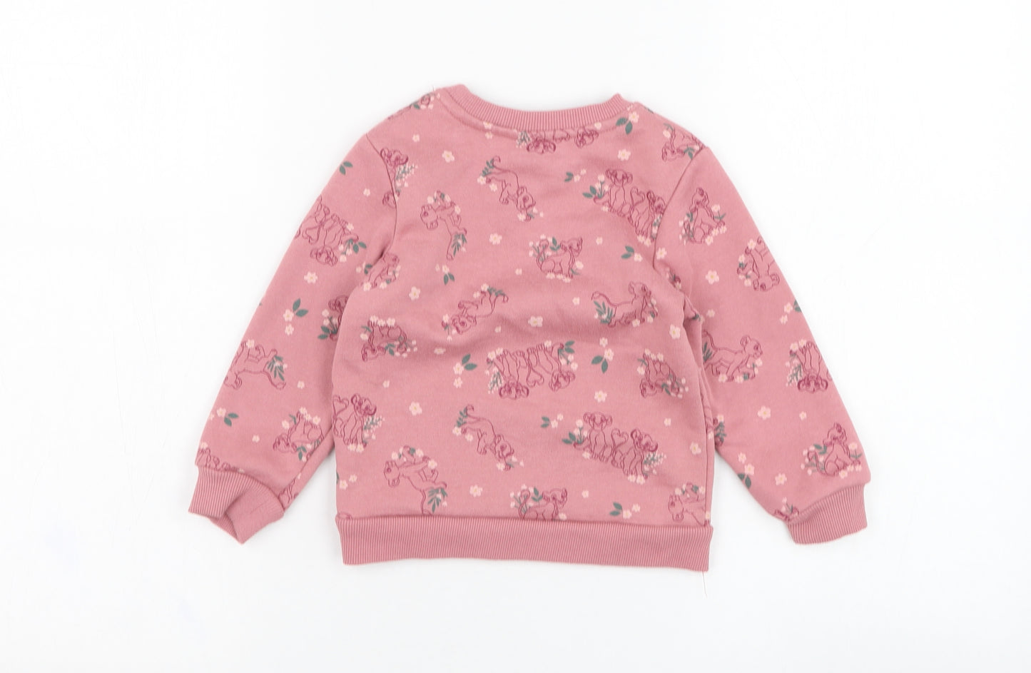 Primark Girls Pink  Cotton Pullover Jumper Size 18-24 Months  Pullover - Lion King