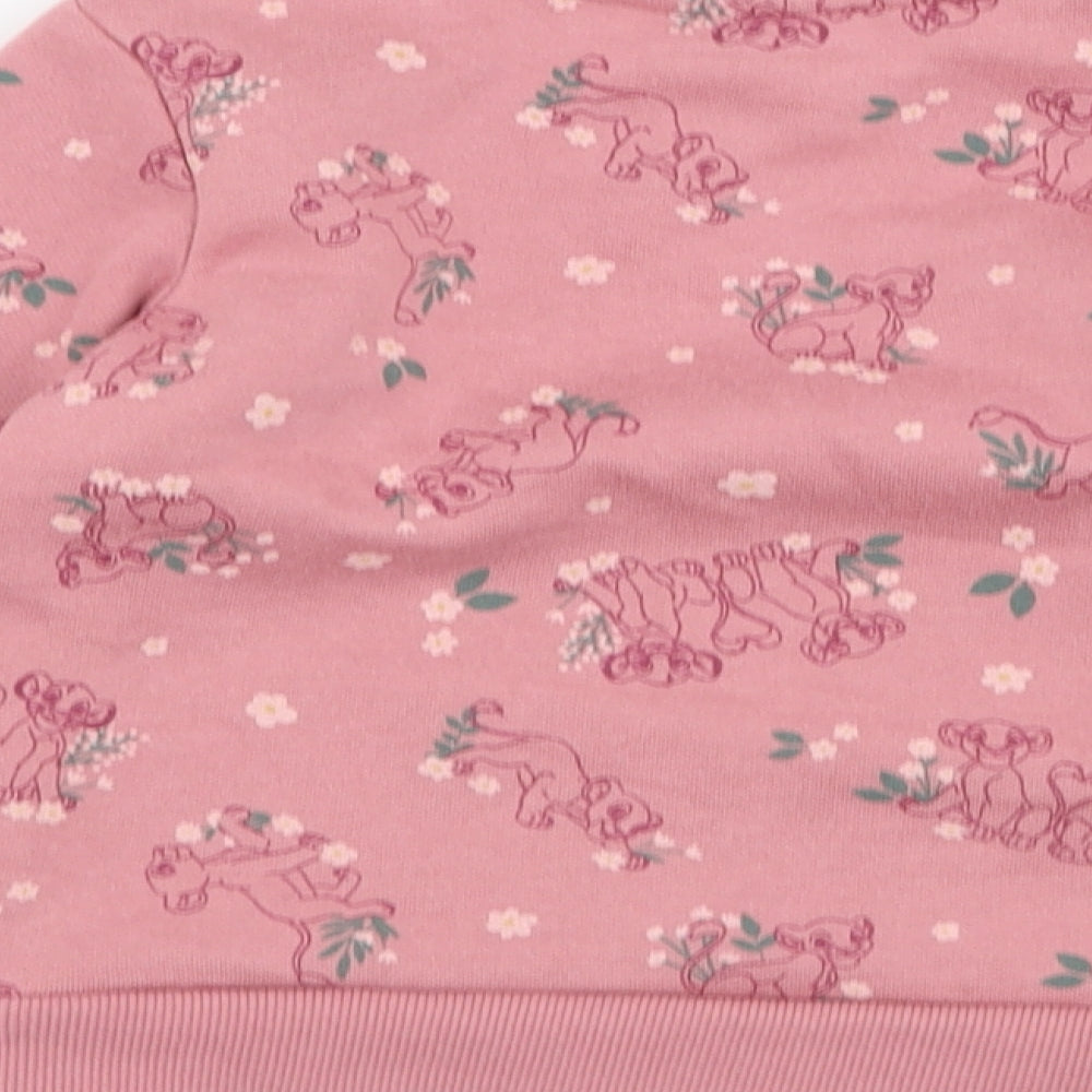 Primark Girls Pink  Cotton Pullover Jumper Size 18-24 Months  Pullover - Lion King