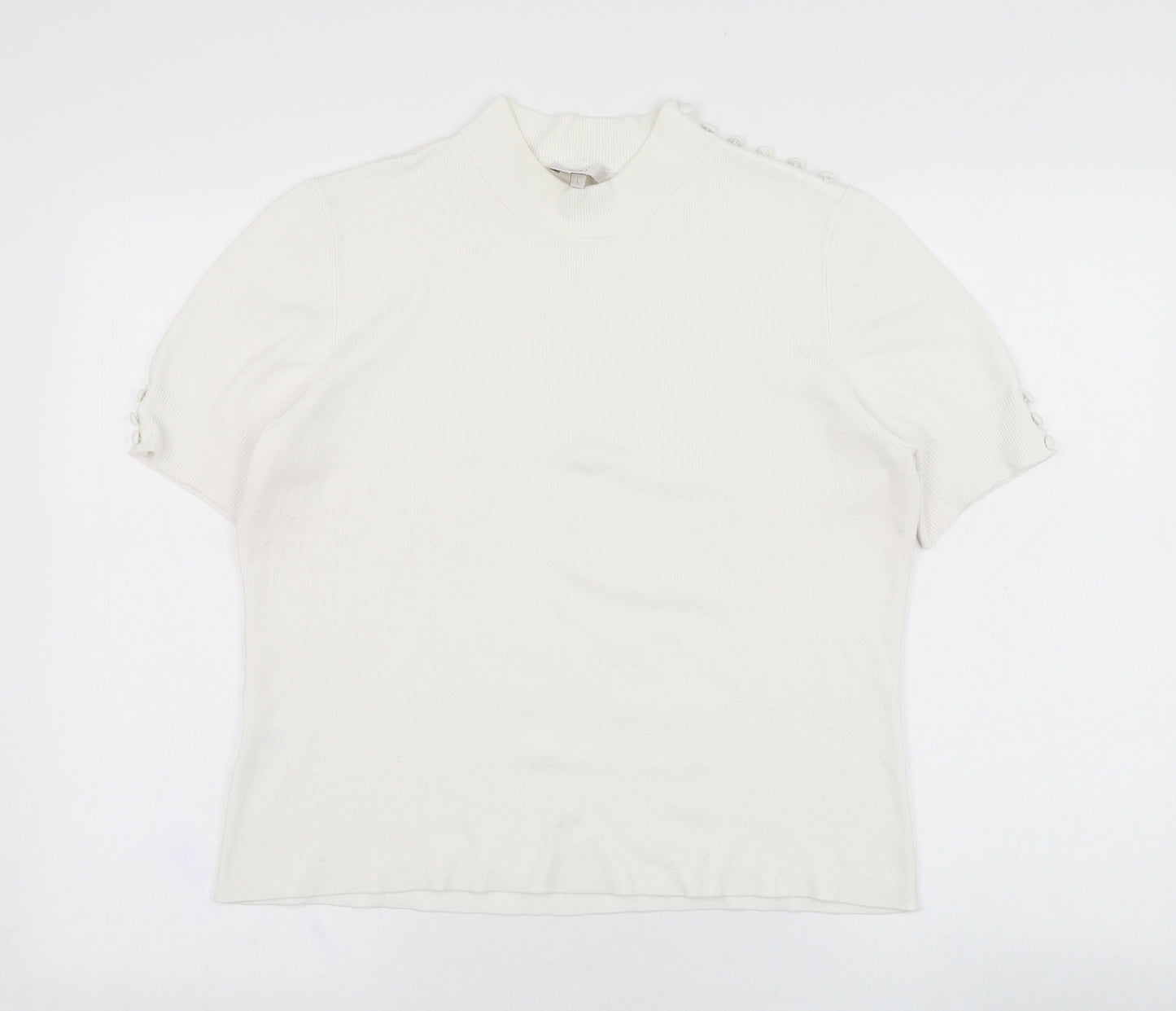 CC Womens Ivory  Viscose Pullover Sweatshirt Size L  Pullover